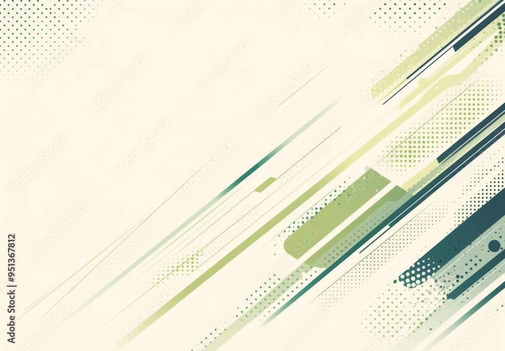 Poster light green stripes and dot pattern background. simple shape and space for business web banner, head