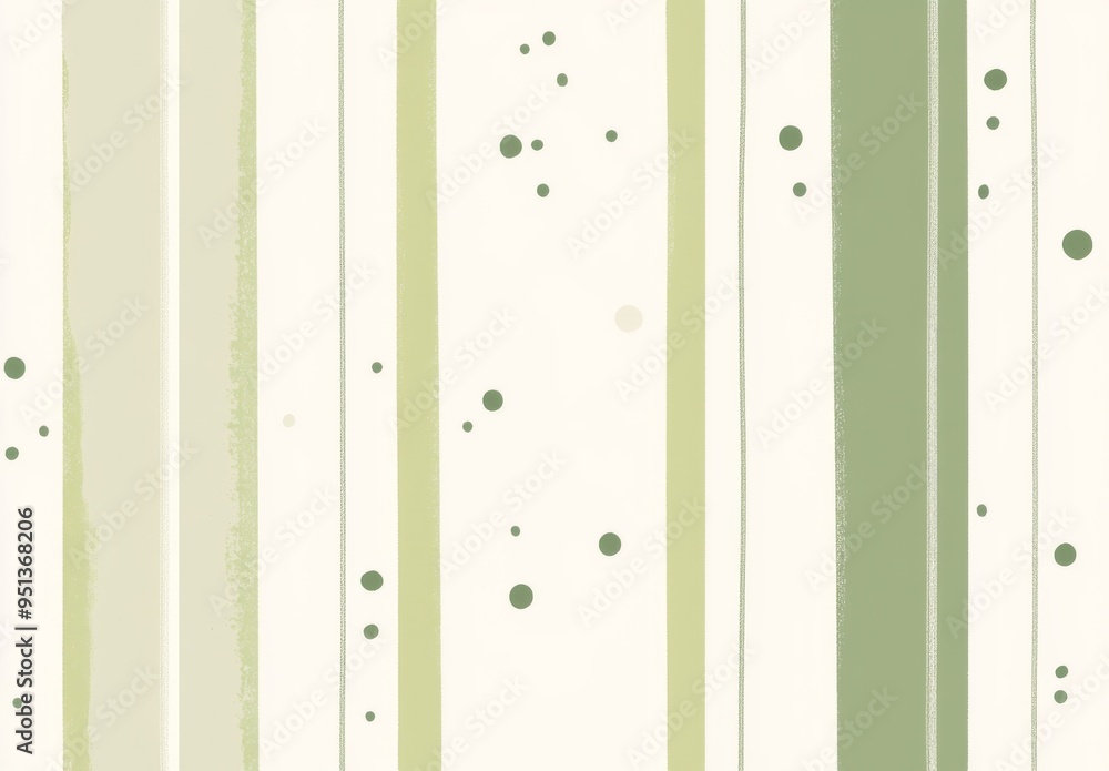 Poster green stripes and dot circle pattern background. simple shape and space for business web banner, hea