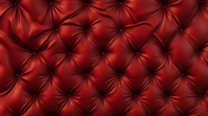 Red Leather Upholstery Texture with Buttons