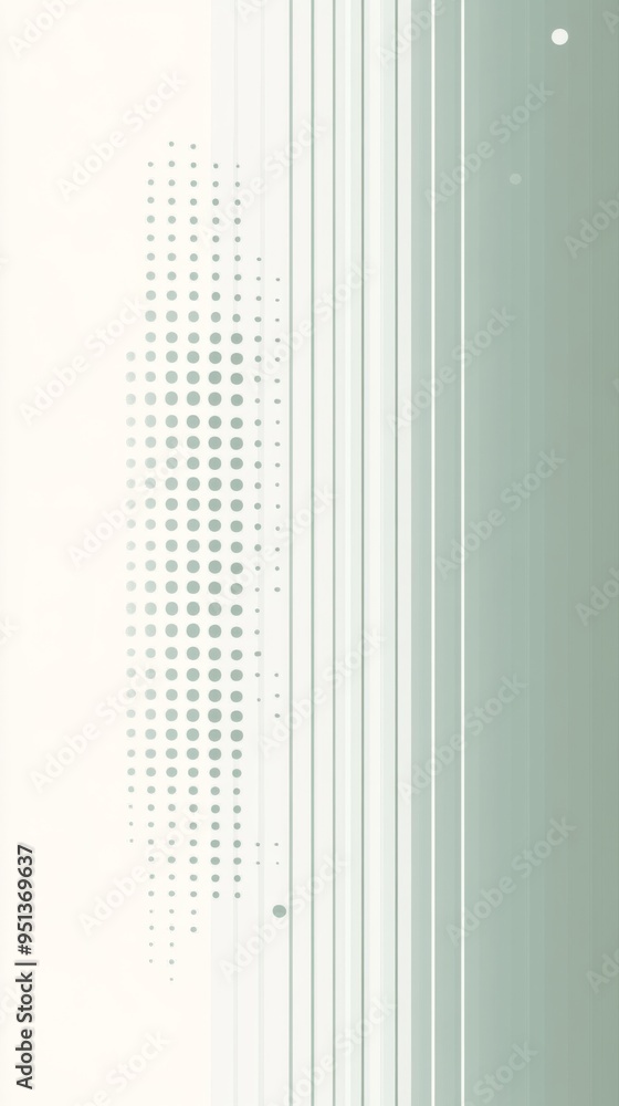 Poster vertical light green stripes and dot pattern background. simple shape and space for business web ban