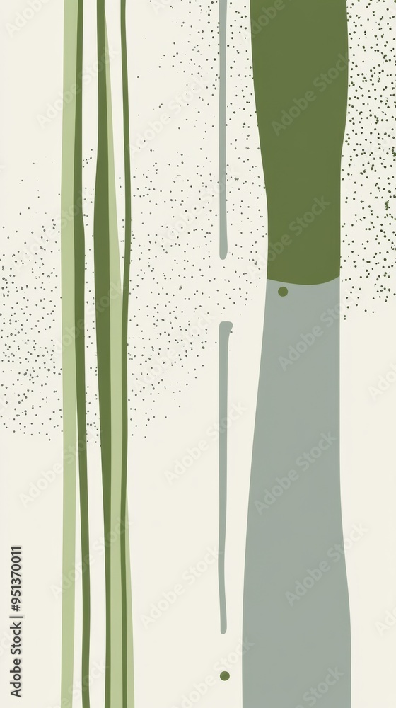 Poster vertical light green stripes and dot pattern background. simple shape and space for business web ban