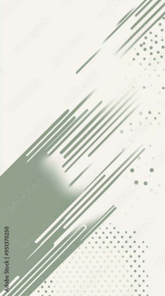 Poster vertical light green stripes and dot pattern background. simple shape and space for business web ban
