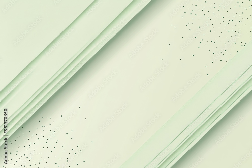 Poster light green stripes and dot pattern on white background. minimalist flat design with simple shape an