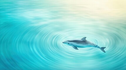 Naklejka premium Critically endangered vaquita porpoise in gulf waters captured in a serene, closeup shot with clear blue water