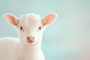 Fototapeta premium Rare albino animal in threatened habitat in a dramatic closeup with a focus on the animals unique appearance