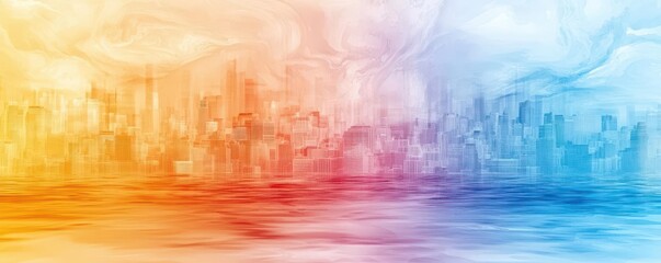 Obraz premium Urban heat island effect, thermal imaging of city with highcontrast, vibrant colors showing temperature differences