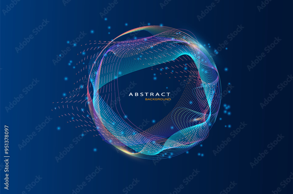 Poster abstract particles circle background. eps10 vector background.