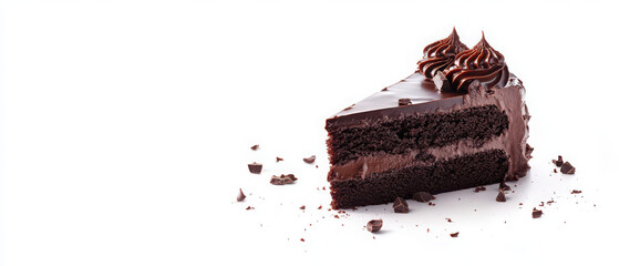 sweet cake chocolate on a white background 
