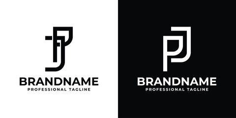 Letters JP and PJ Monogram Logo, suitable for any business with JP or PJ initials