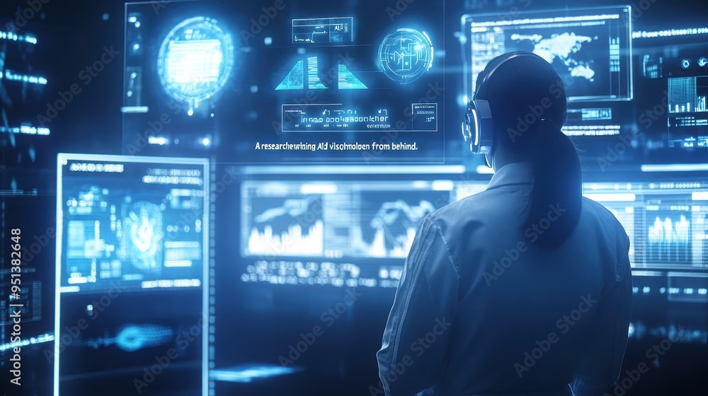 Poster futuristic data analysis and monitoring