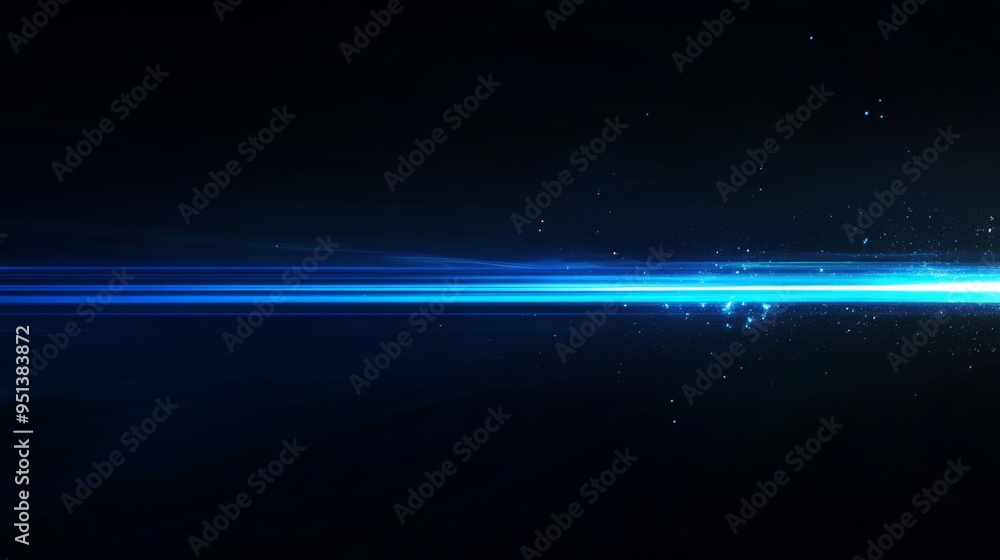 Poster moving blue light streak ray on a dark background. dynamic and modern effect ideal for technology an