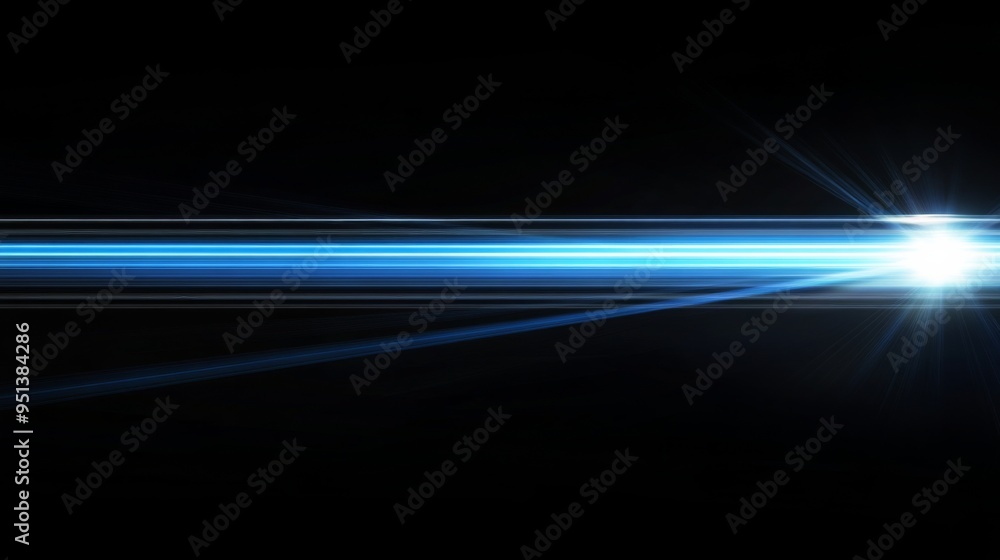 Poster moving blue light streak ray on a dark background. dynamic and modern effect ideal for technology an