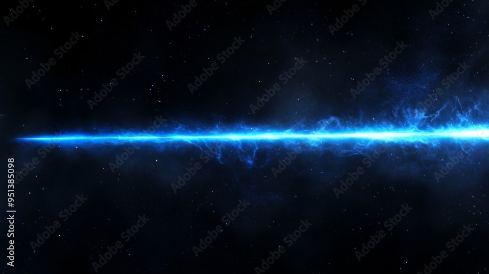 Poster moving blue light streak ray on a dark background. dynamic and modern effect ideal for technology an