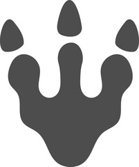 Vector dinosaur footstep icon. Dino foot imprint illustration for kids. Funny ancient animal step clipart for children isolated on white. Cartoon paleontology logo picture