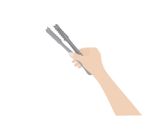 ice tongs on a white background.