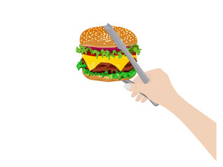 hamburger on a white background.