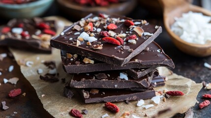 Choc Chip Bark w/ Goji + Coco