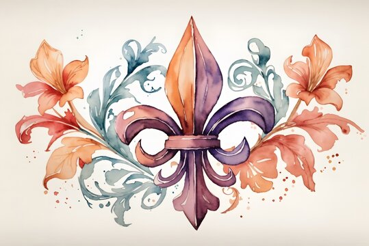 A Fleur De Lis coat of arms heraldic graphic design element
