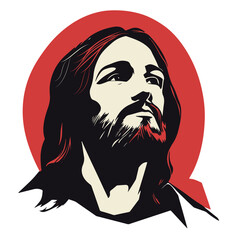 Vector illustration of  Lord Jesus Christ in simple minimalistic art form