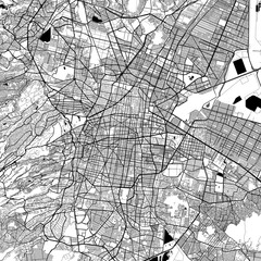 Naklejka premium City Monochrome Black and White Minimalist Street Road Aesthetic Decoration Map