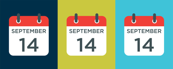 calendar - September 14 icon illustration isolated vector sign symbol
