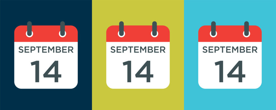 calendar - September 14 icon illustration isolated vector sign symbol