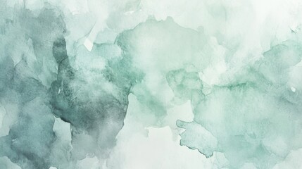 Pale Gray Blue Green Abstract Watercolor Drawing with Sage Green Accents, Grunge Art Background for Design