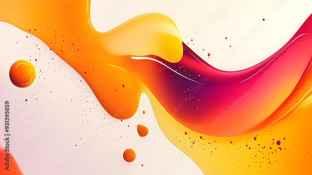 Poster captivating abstract animated shapes in vibrant gradient composition for music streaming advertiseme