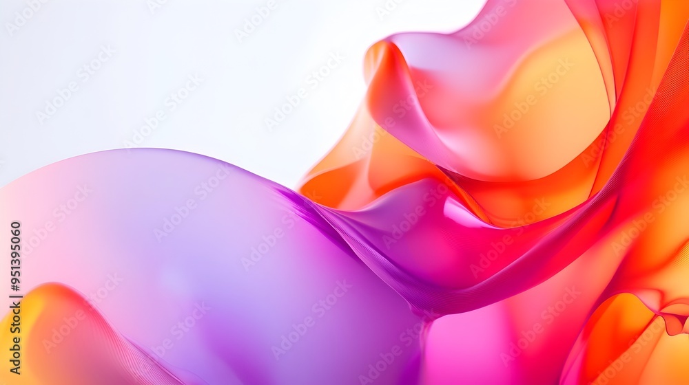 Poster captivating abstract animated shapes blending warm gradients bold splashes of color clean geometric 