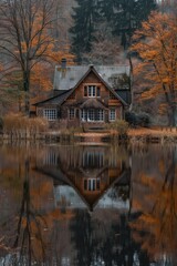 Fototapeta premium A house near the lake 