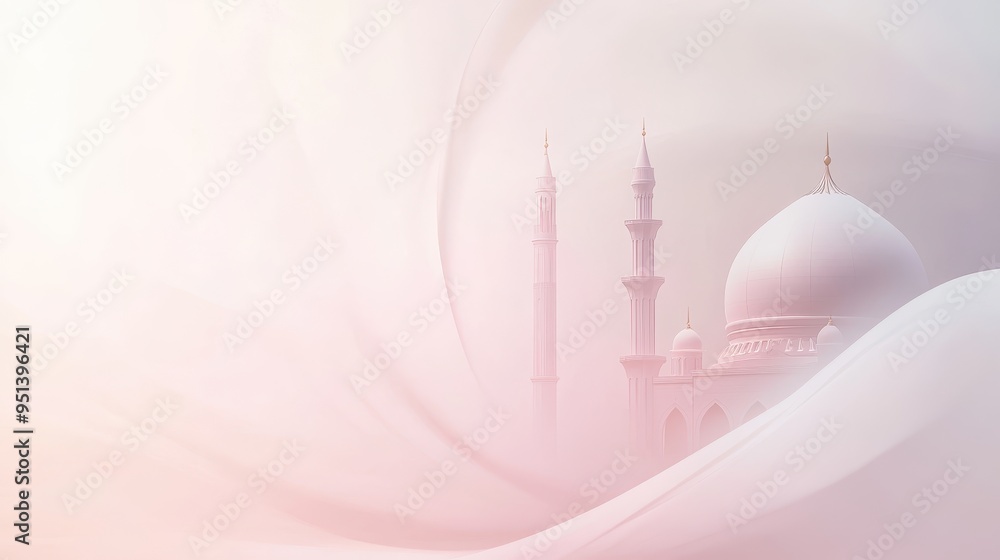 Canvas Prints illustration of mosque background. ramadan kareem background