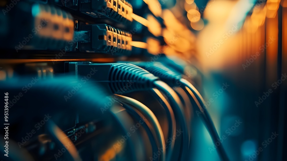 Aufkleber intricate power infrastructure of a data center powering digital transformation detailed view of cab