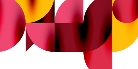 Shadow effect shiny circles and round triangles geometric modern art. Vector Illustration For Wallpaper, Banner, Background, Card, Book Illustration, landing page