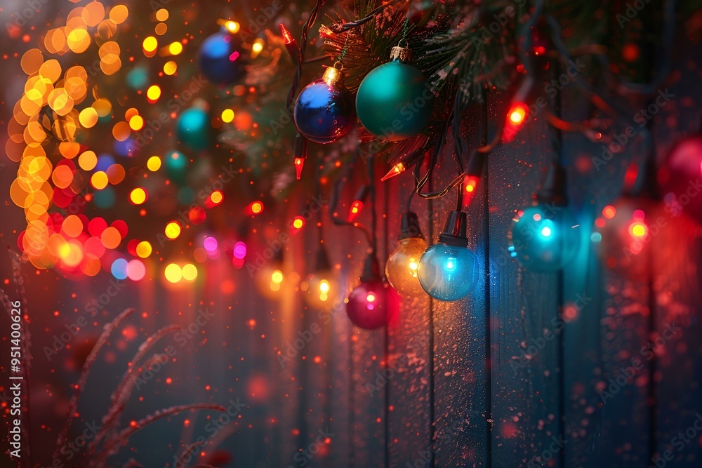 Poster a close up of a string of lights.