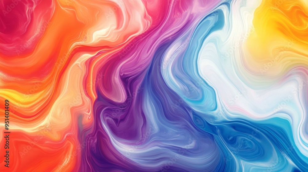 Aufkleber A vibrant abstract background with swirling colors and fluid shapes, creating a dynamic and energetic composition