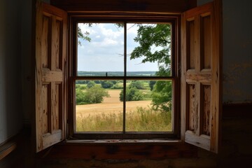 Window see farm scape house room architecture.