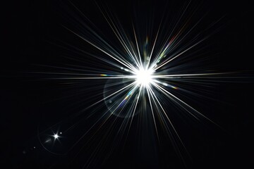 Fototapeta premium Bright starburst on dark background