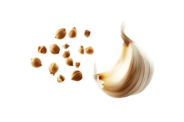 Roasted Garlic Cloves and Chickpeas, Levitation Food Photography