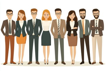 Diverse corporate team of business professionals in formal attire