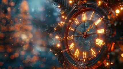 a clock with lights on it.