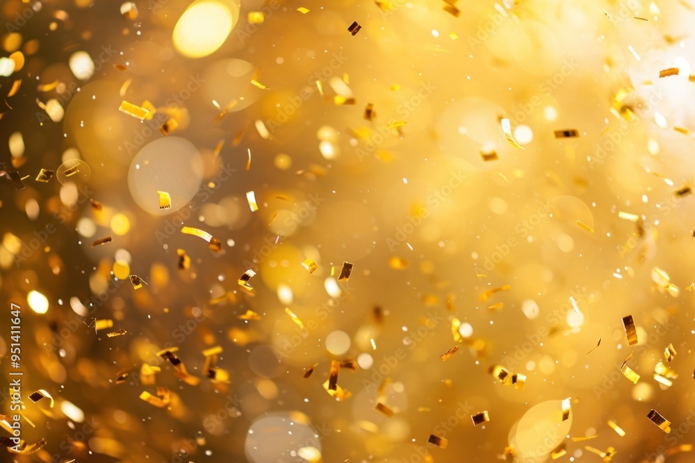 Aufkleber gold party confetti pattern bokeh effect background backgrounds glitter illuminated.