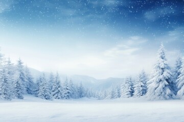 Naklejka premium Christmas scenic landscape outdoors winter.