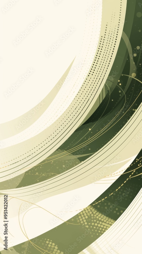Poster light green vector graphics with stripes and dot pattern on white background