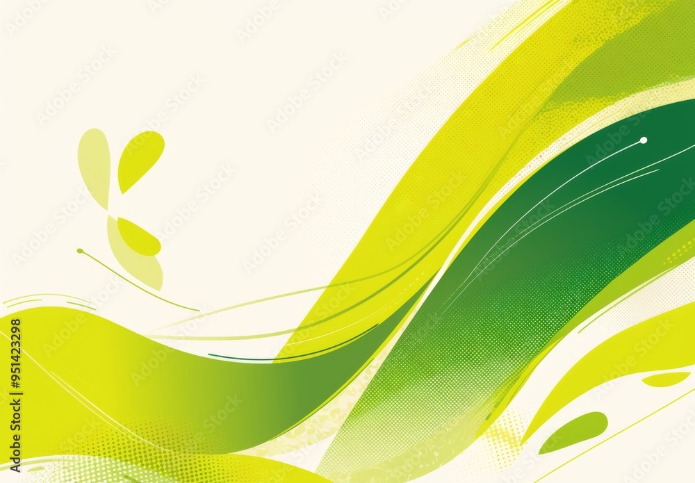Poster light green vector graphics with stripes and dot pattern on white background