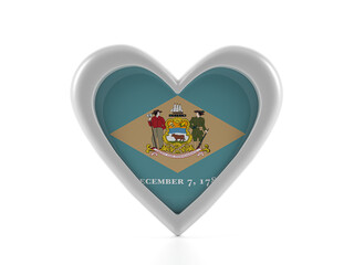 Heart shaped Delaware state flag