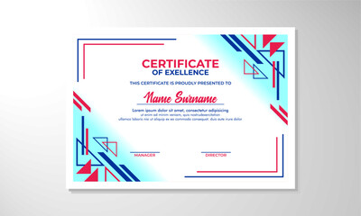 Modern flat certificate design template