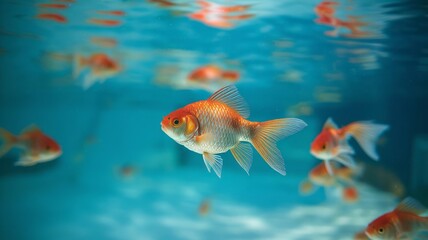 Naklejka premium Goldfish in the tank