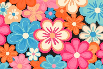 Obraz premium 60s background pattern backgrounds flower.