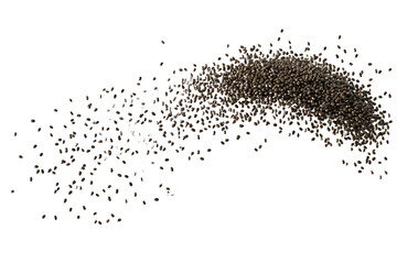 Abstract Chia Seed Cloud Swirl, Isolated on White