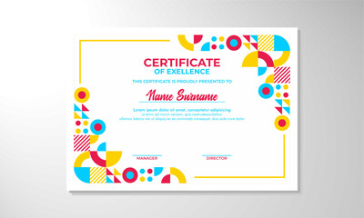 Modern flat certificate design template

